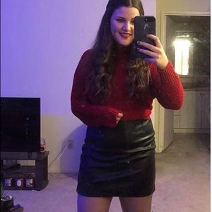 Black pleather mini skirt from dynamite